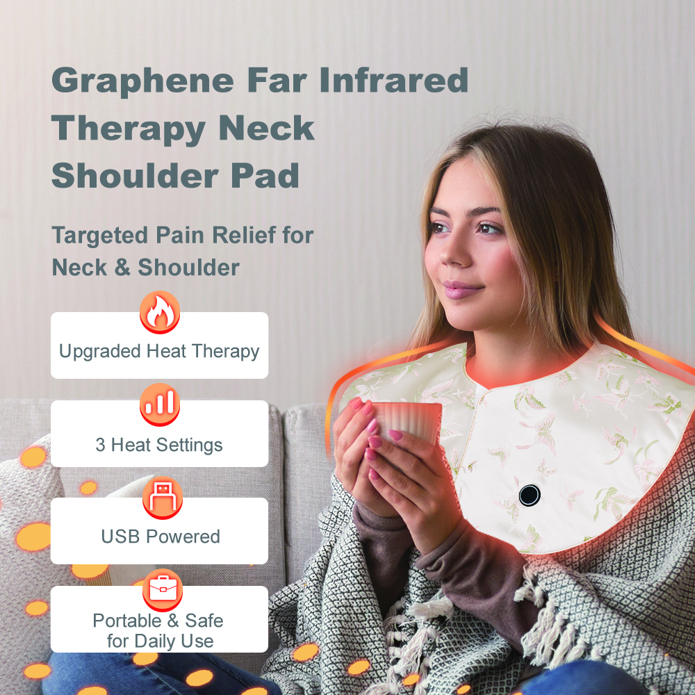 USB 5v 10W Instant Relief Far Infrared Therapy Graphene Electric Heating Neck Wrap